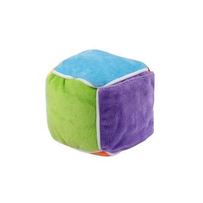 Eco-Friendly  Colorful Intelligent pet toys Cotton Plush Leakage food Cube Dog Toys for Fun and Training