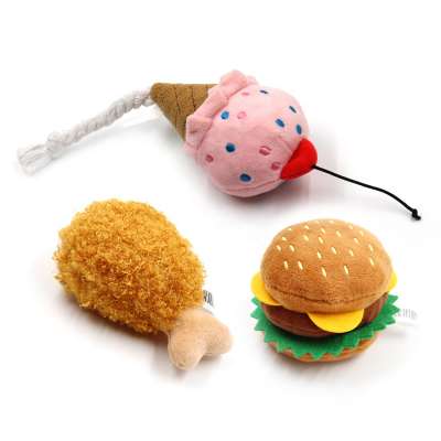 Anti Bite Simulation Food Pet Gift Squeaky Plush Interactive Chew  Toys for Dog